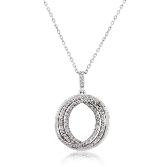 STERLING SILVER TRIPLE CIRCLE OPEN CENTER PENDANT