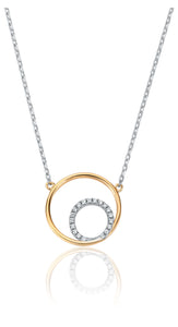 STERLING SILVER DOUBLE OPEN CIRCLE WITH 14CT ROSE GOLD