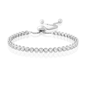 WATERFORD JEWELRY 925 STERLING SILVER WRISTWEAR RUBOVER CONTEMPORARY TENNIS BRACELET